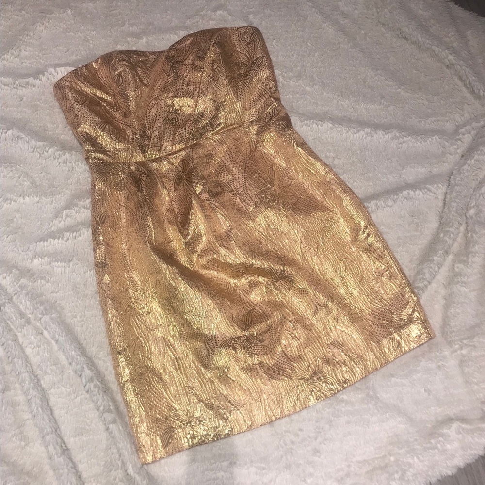 Kimchi Blue Rosy Gold ✨Shimmer Mini Dress